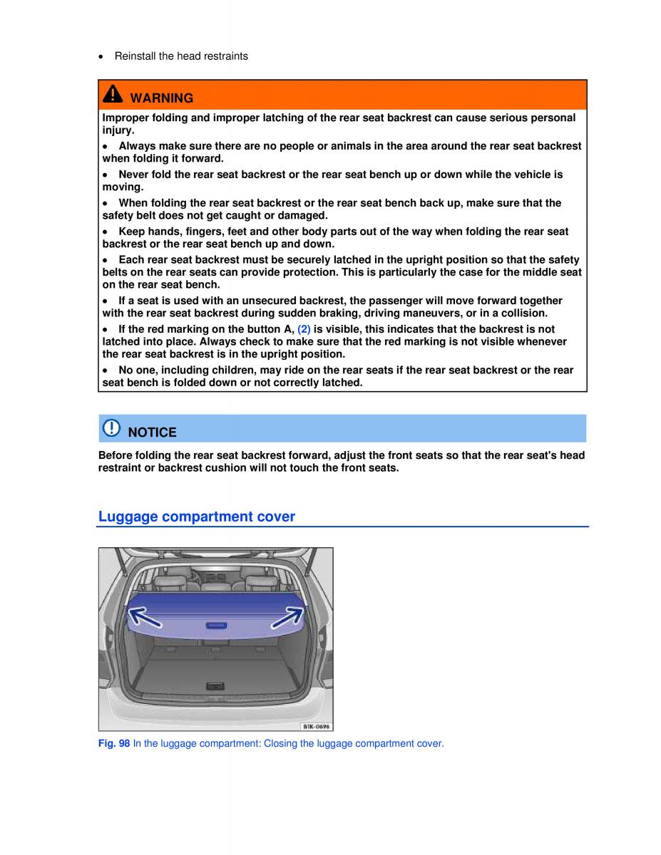 VW Jetta VI SportWagen owners manual / page 122