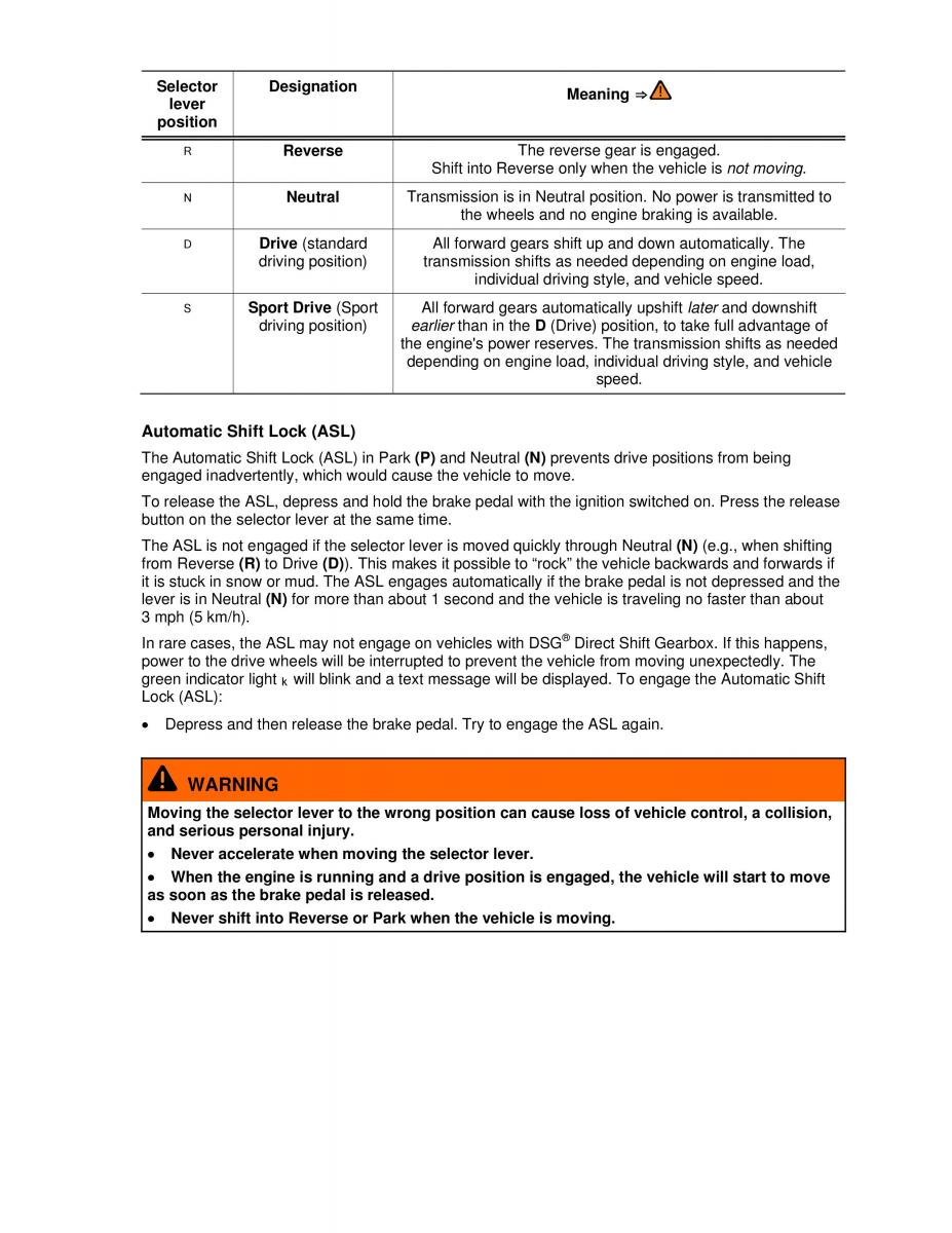 VW Jetta VI SportWagen owners manual / page 174