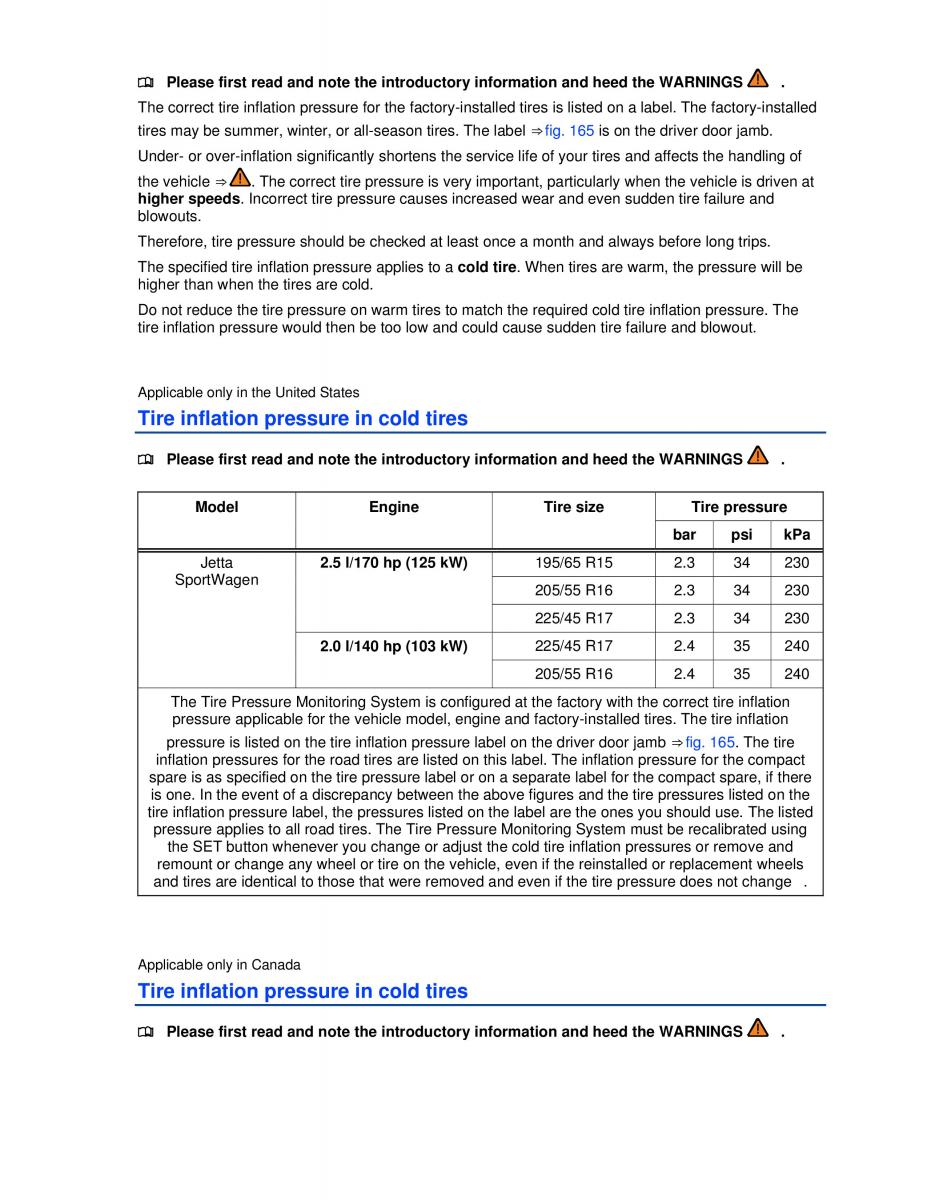 VW Jetta VI SportWagen owners manual / page 259