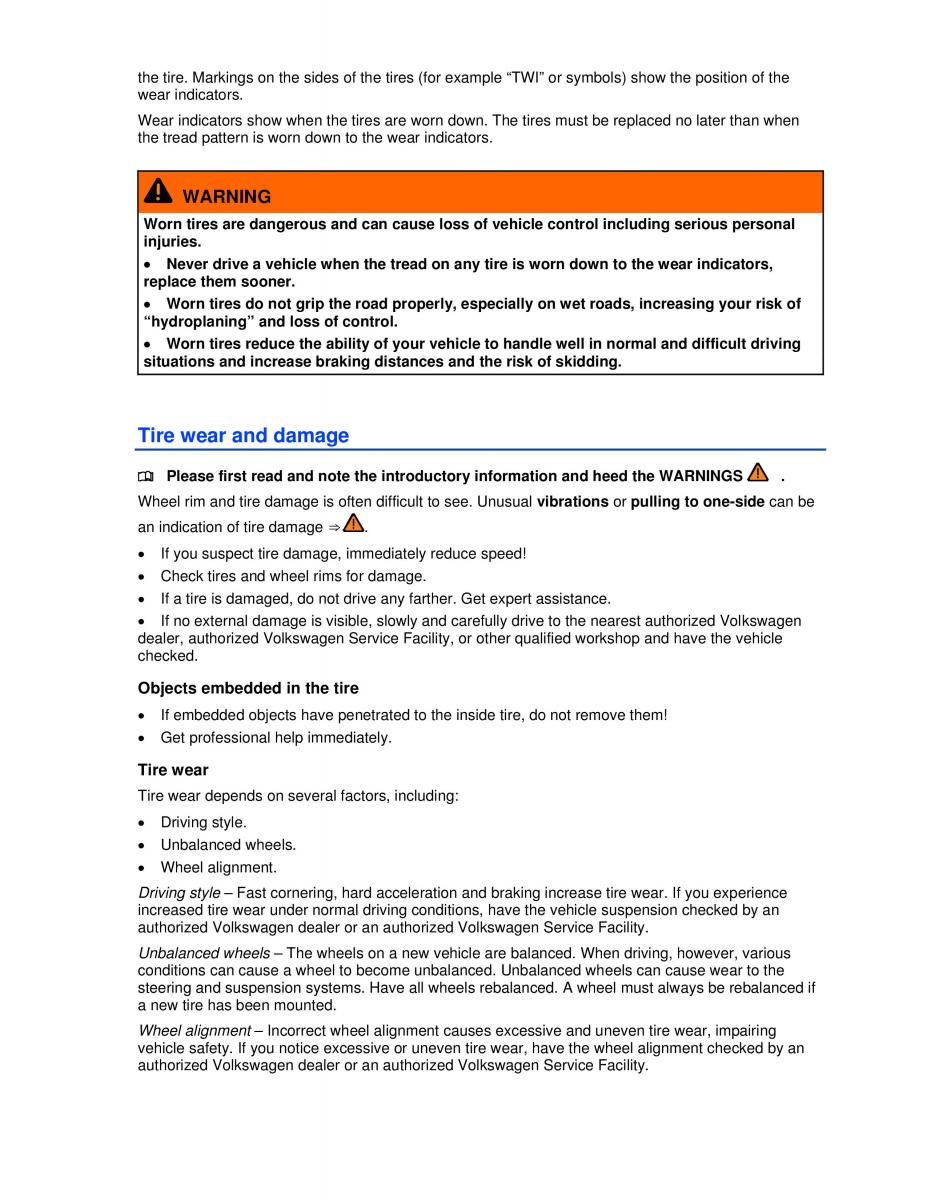 VW Jetta VI SportWagen owners manual / page 261