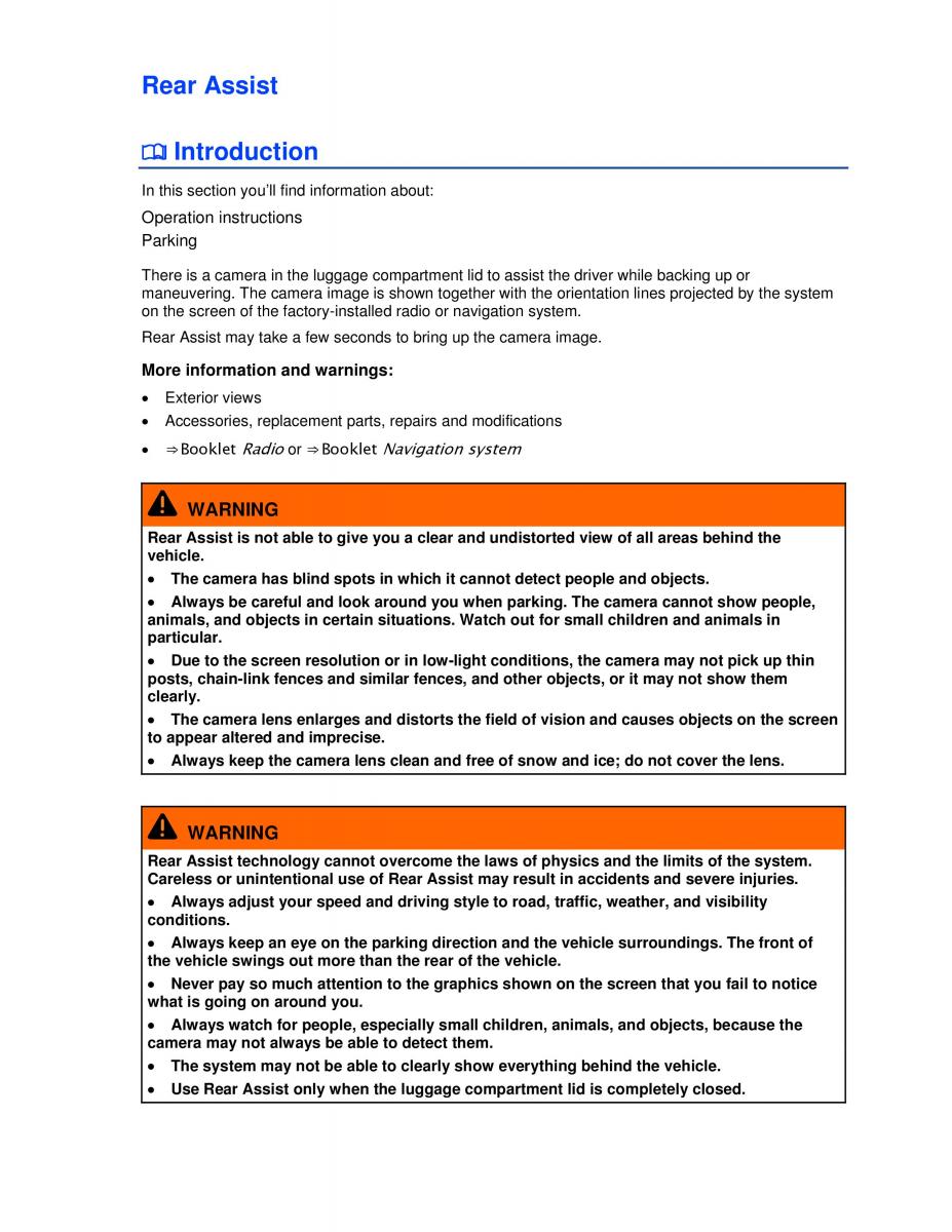 VW Passat B7 NMS owners manual / page 226