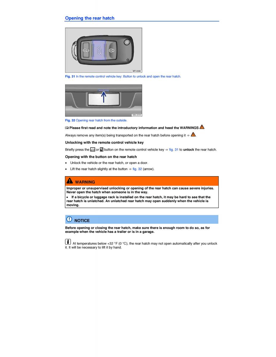 VW Tiguan owners manual / page 57