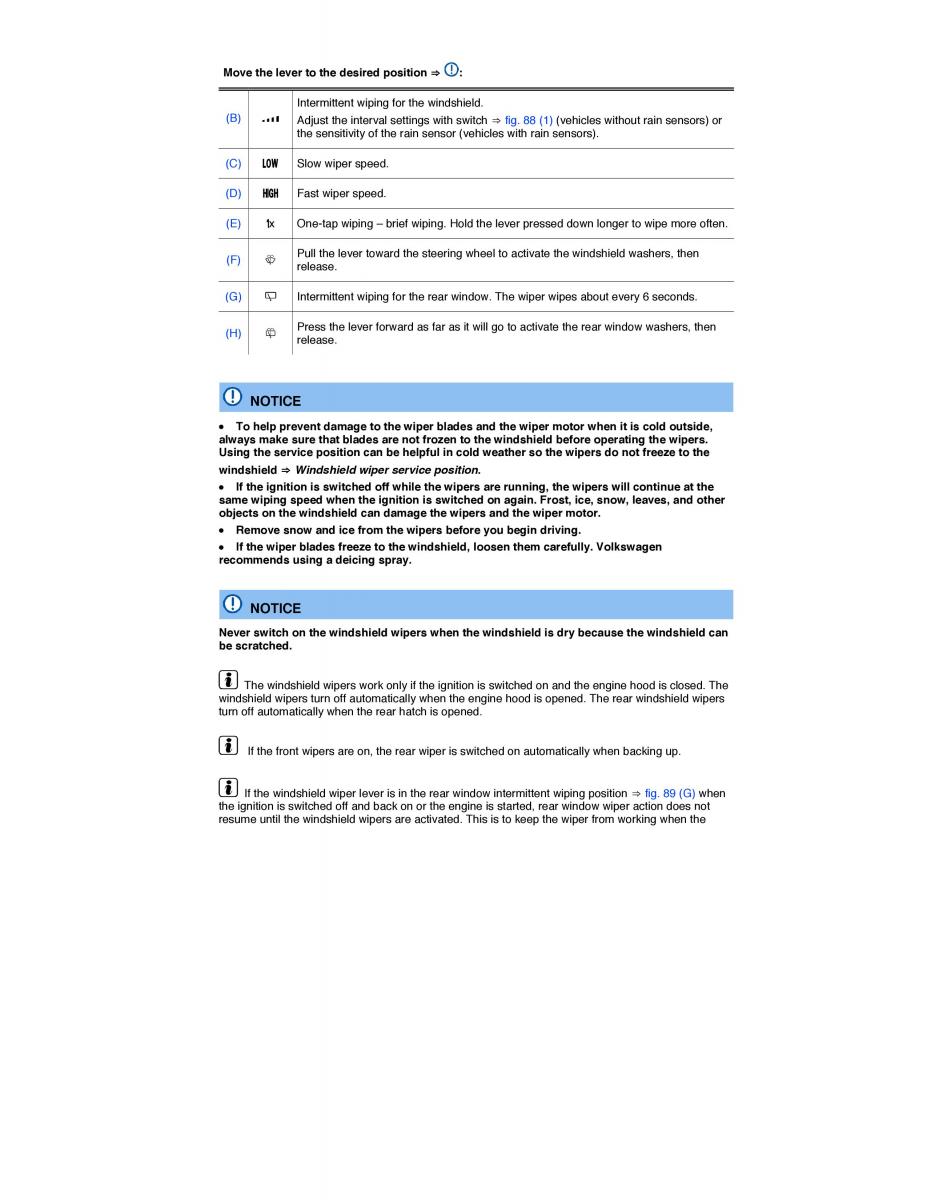 VW Tiguan owners manual / page 119