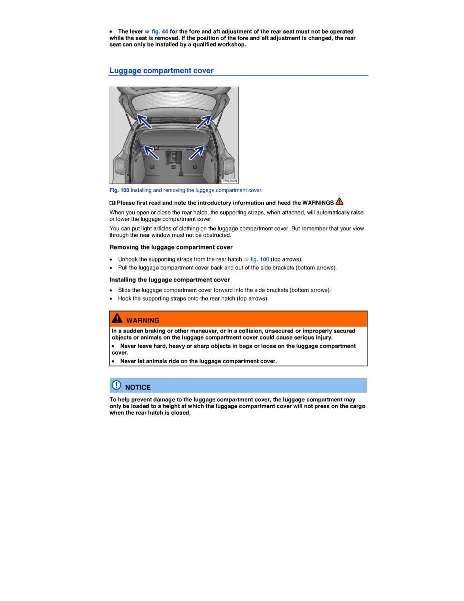 VW Tiguan owners manual / page 141