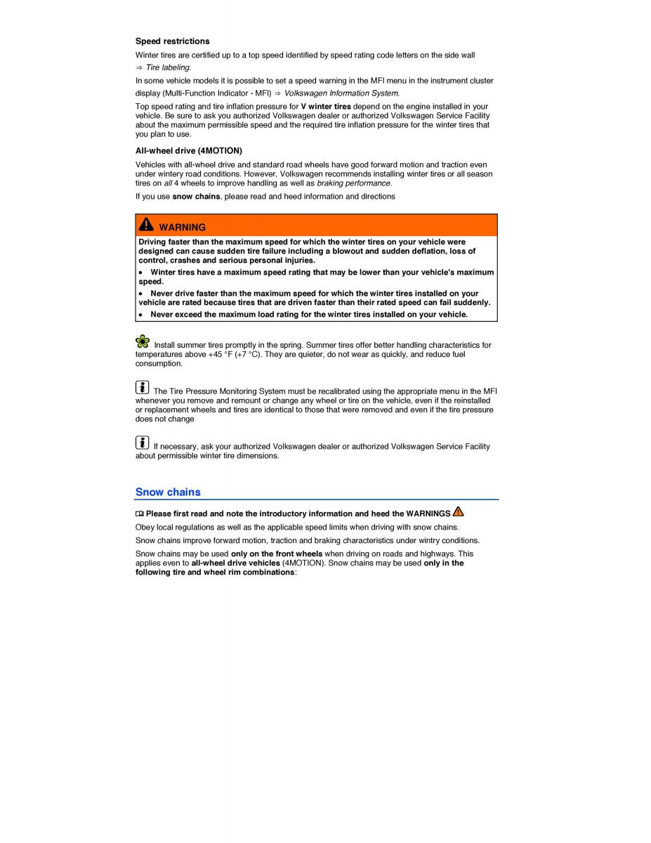 VW Tiguan owners manual / page 182