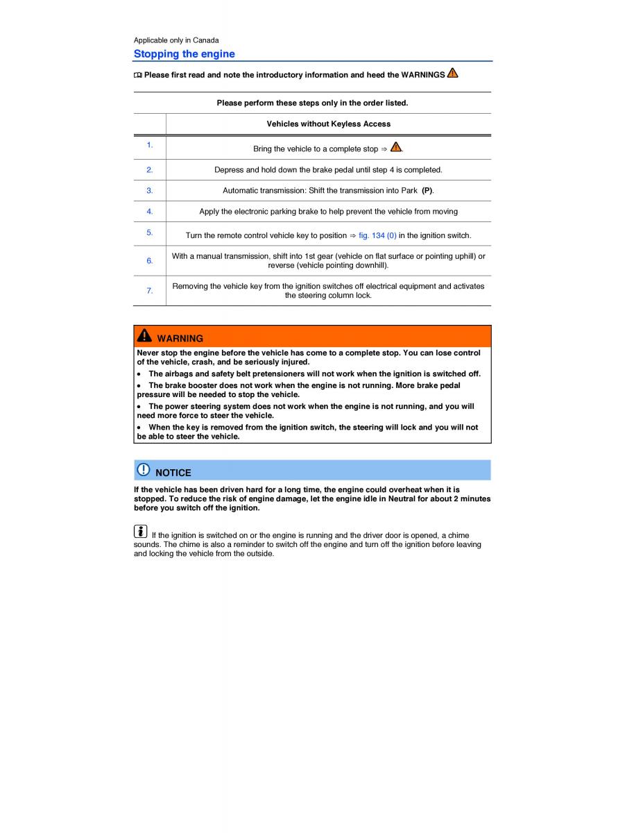 VW Tiguan owners manual / page 222