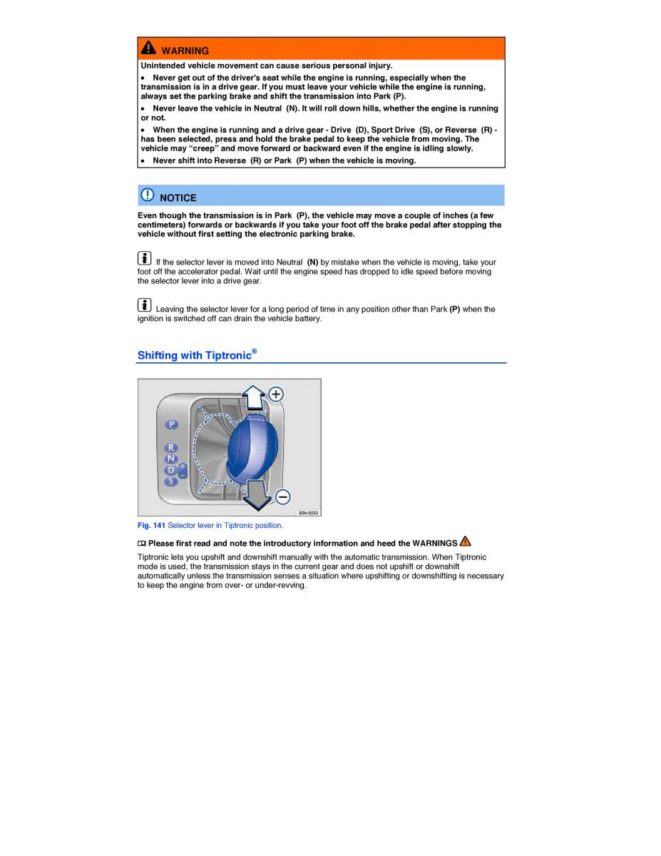 VW Tiguan owners manual / page 230