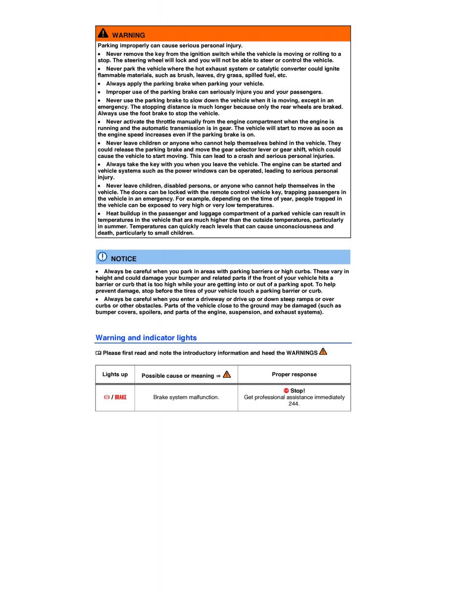 VW Tiguan owners manual / page 238