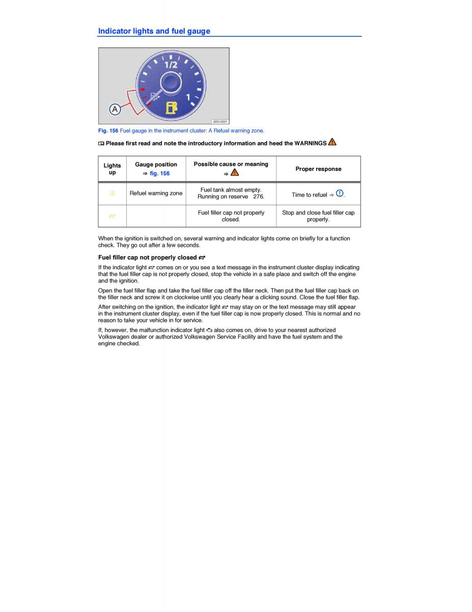 VW Tiguan owners manual / page 274