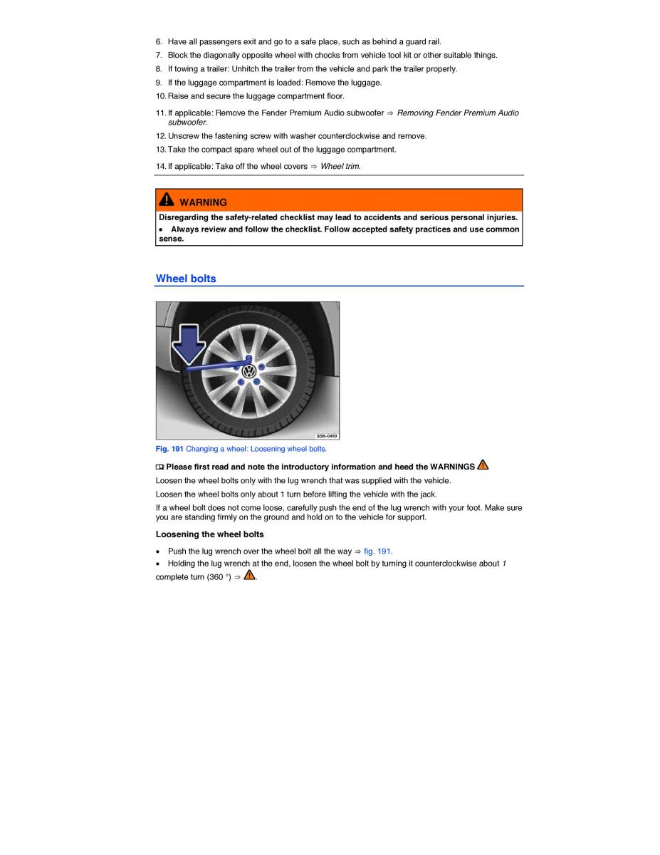 VW Tiguan owners manual / page 383