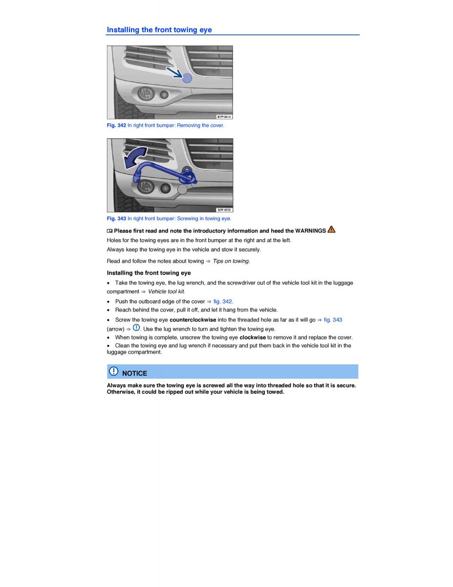 VW Touareg II 2 owners manual / page 587