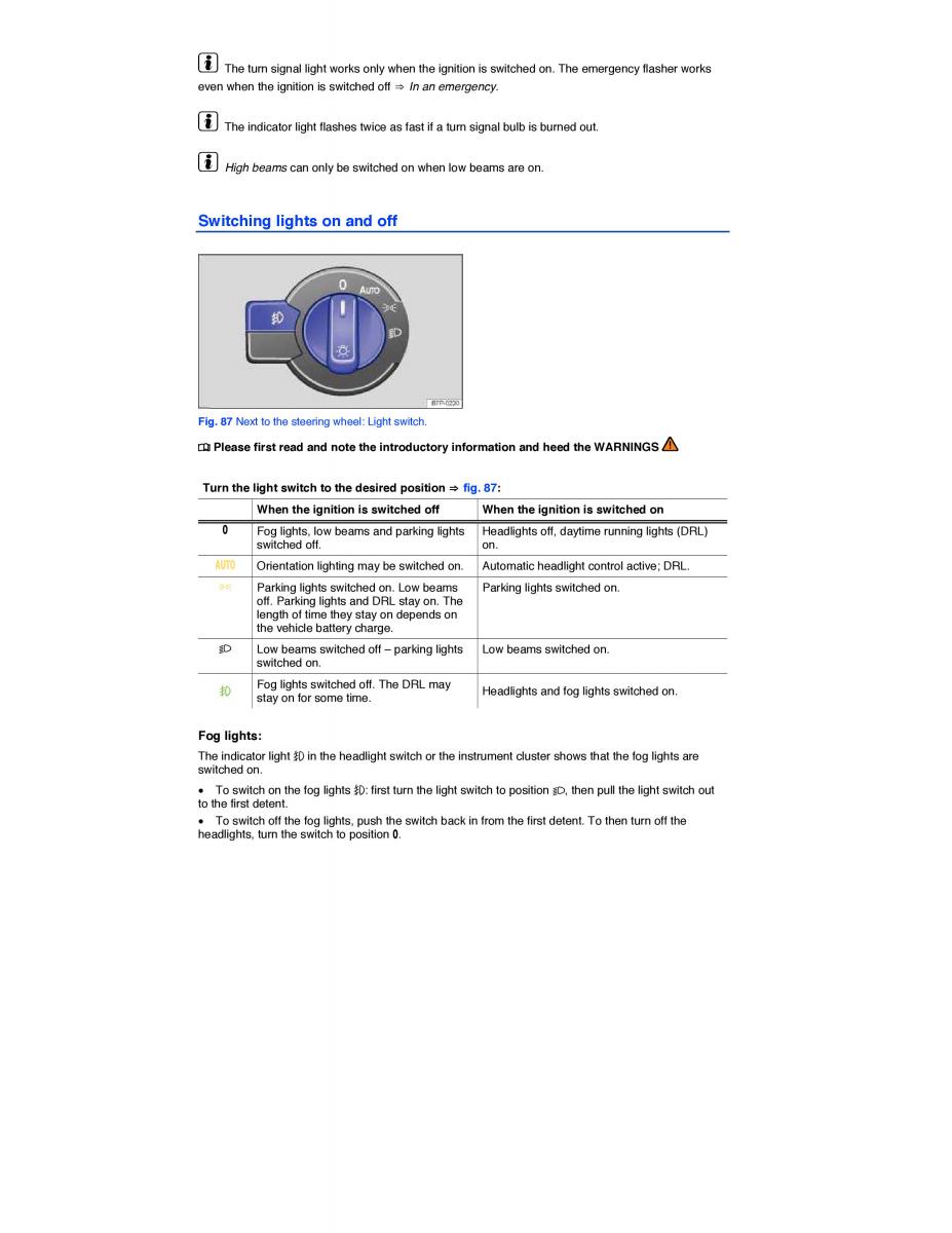 VW Touareg II 2 owners manual / page 113