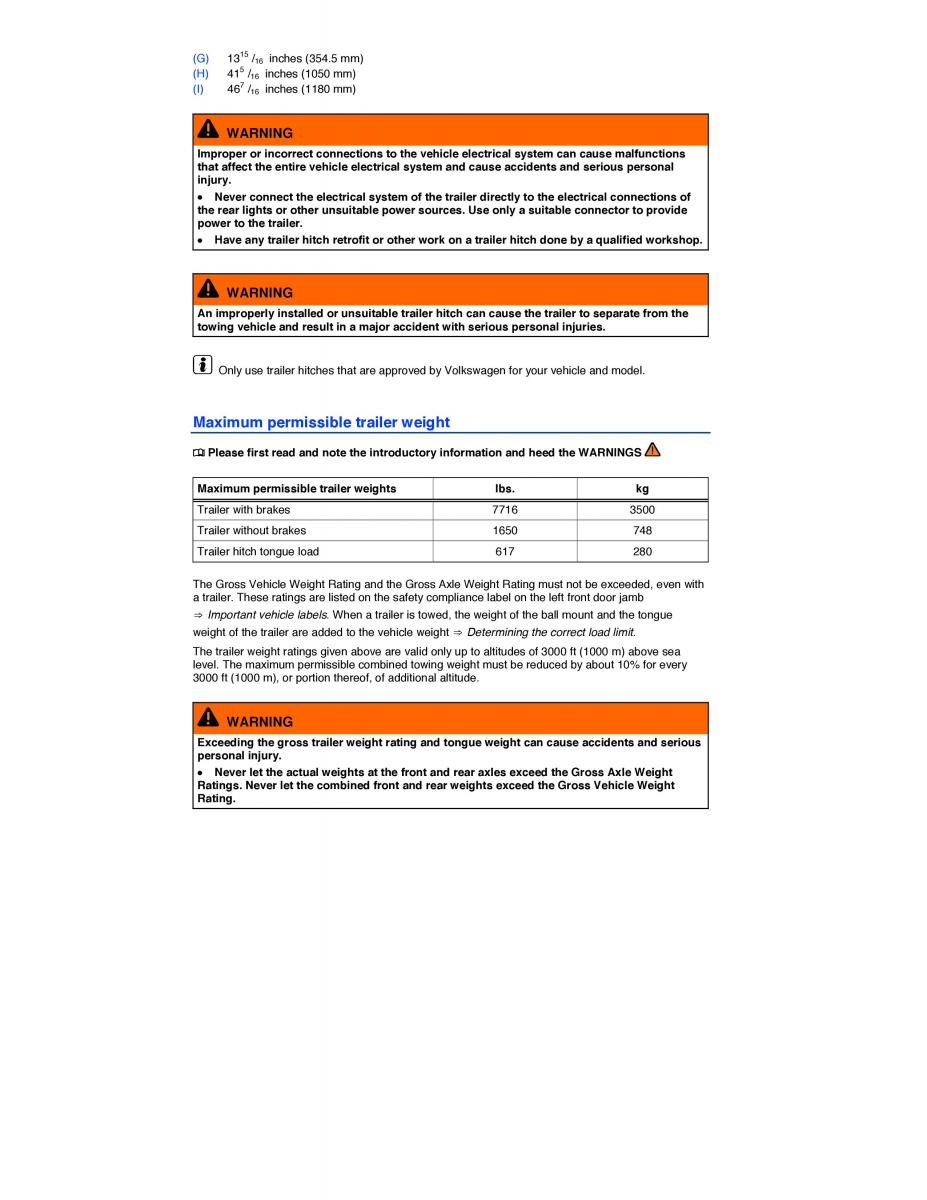 VW Touareg II 2 owners manual / page 165