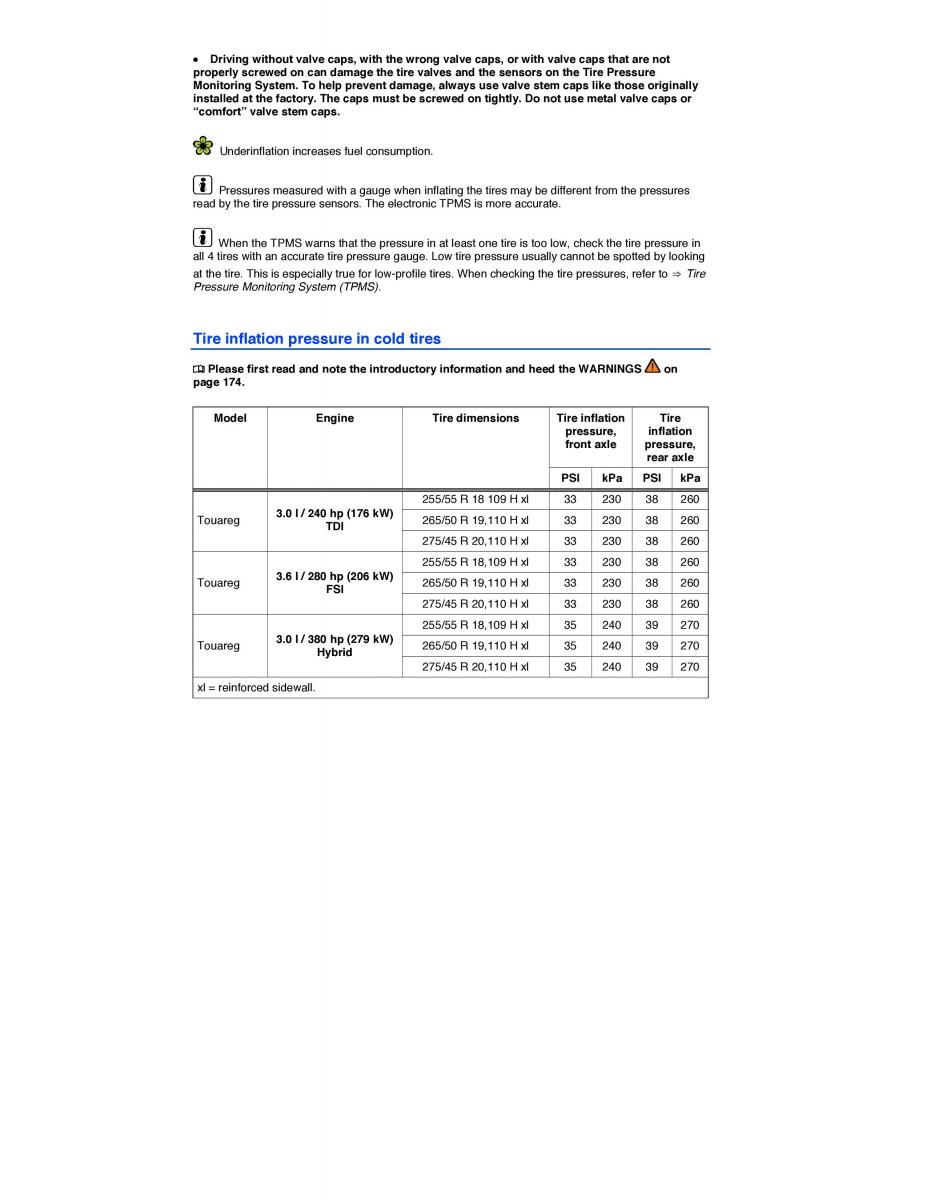 VW Touareg II 2 owners manual / page 175