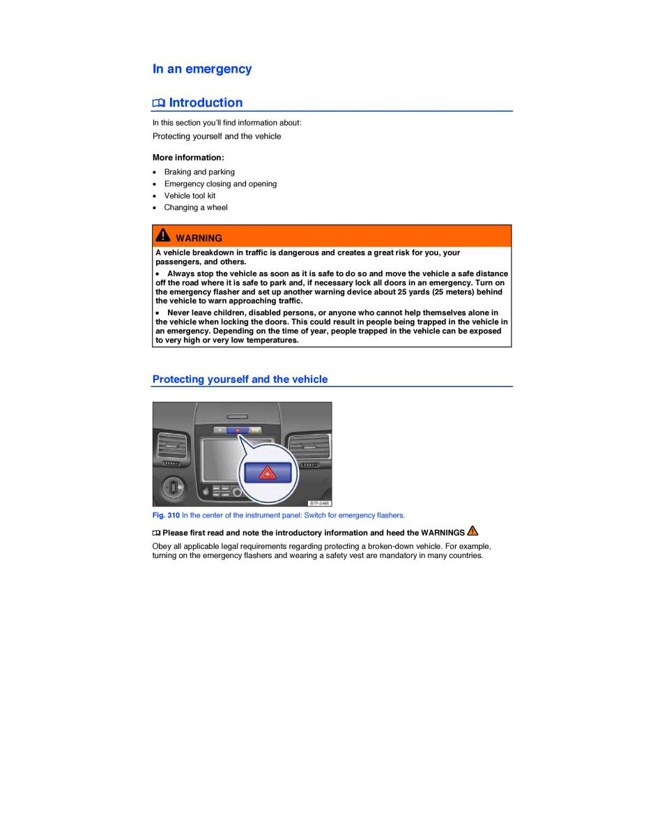 VW Touareg II 2 owners manual / page 531