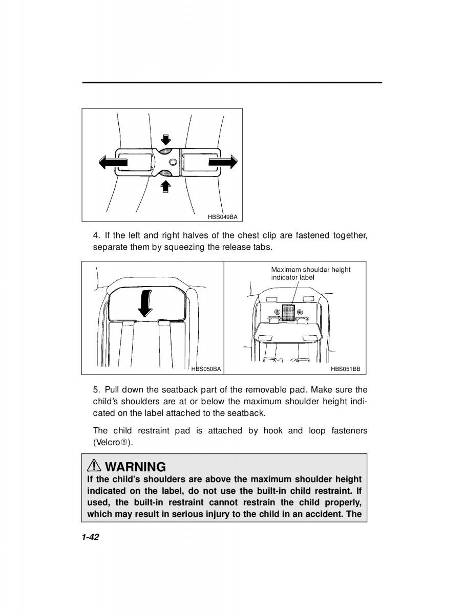 manual  Subaru Outback Legacy owners manual / page 62