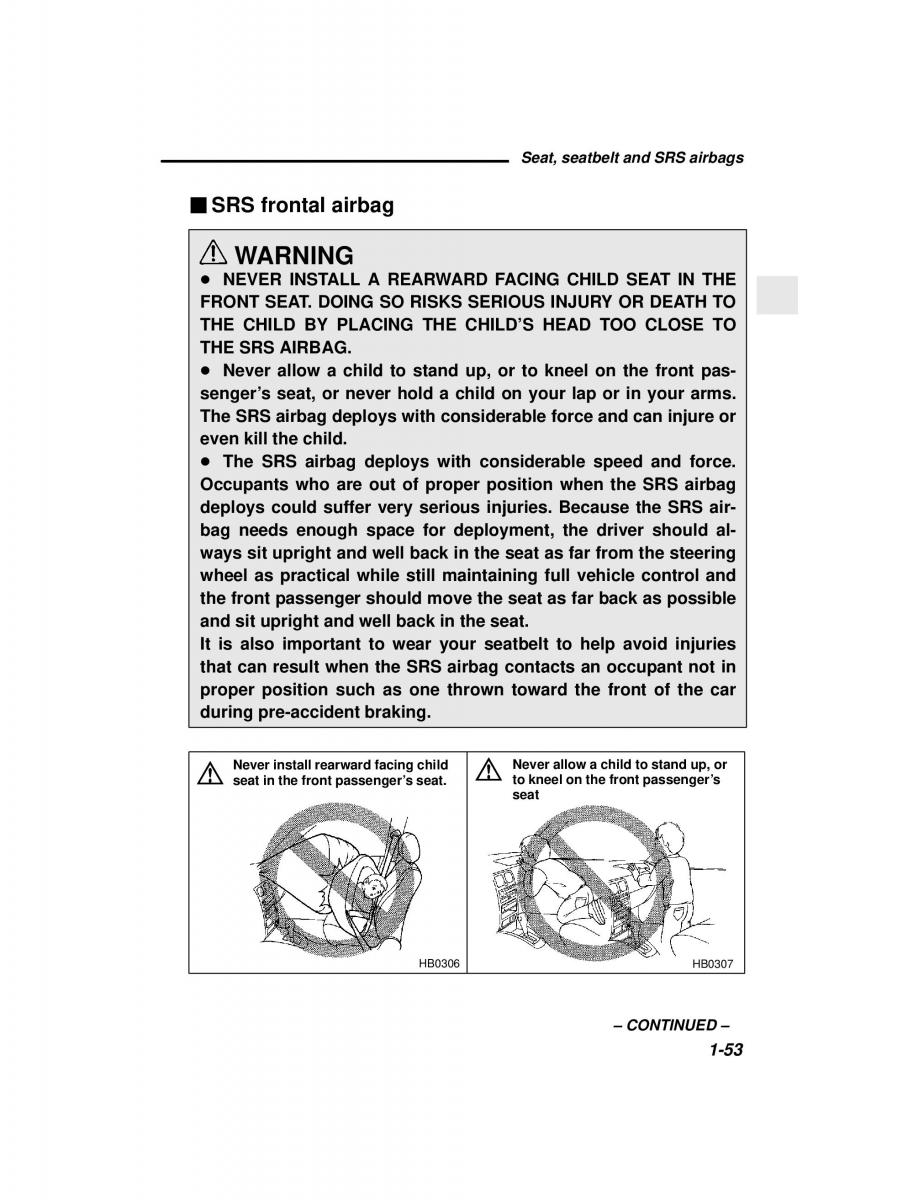 manual  Subaru Outback Legacy owners manual / page 73