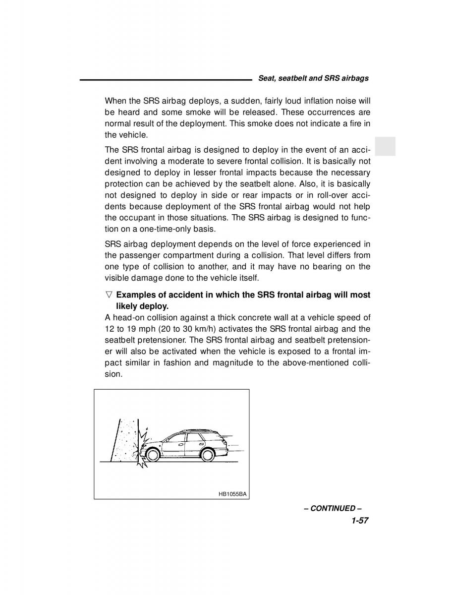 manual  Subaru Outback Legacy owners manual / page 77