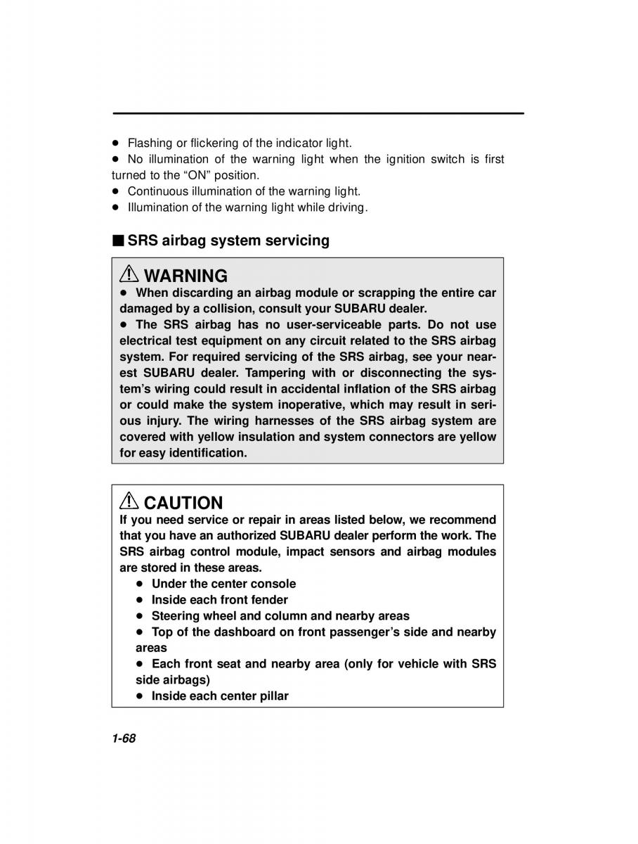 manual  Subaru Outback Legacy owners manual / page 88