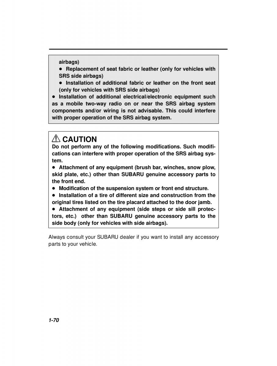 manual  Subaru Outback Legacy owners manual / page 90