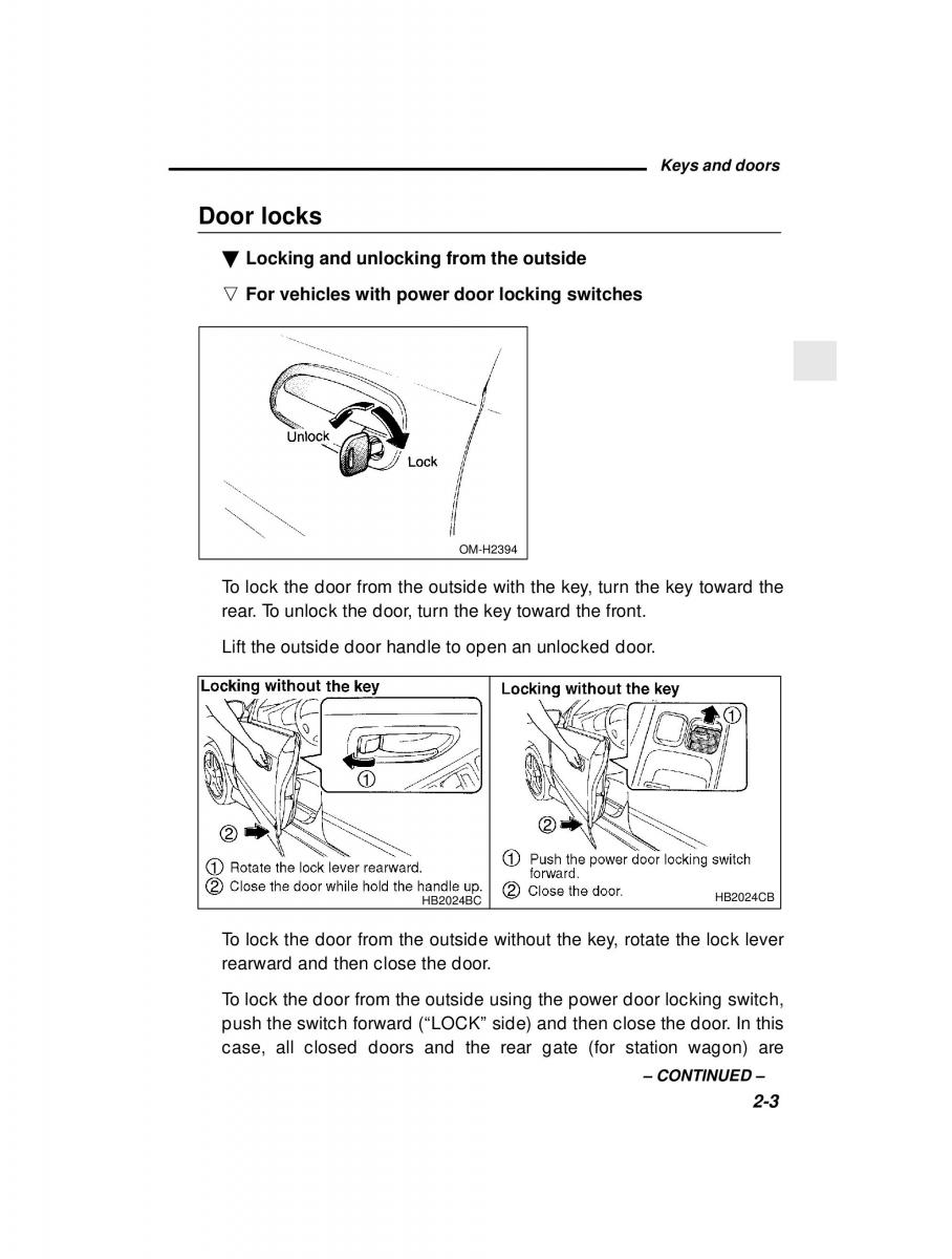 manual  Subaru Outback Legacy owners manual / page 93