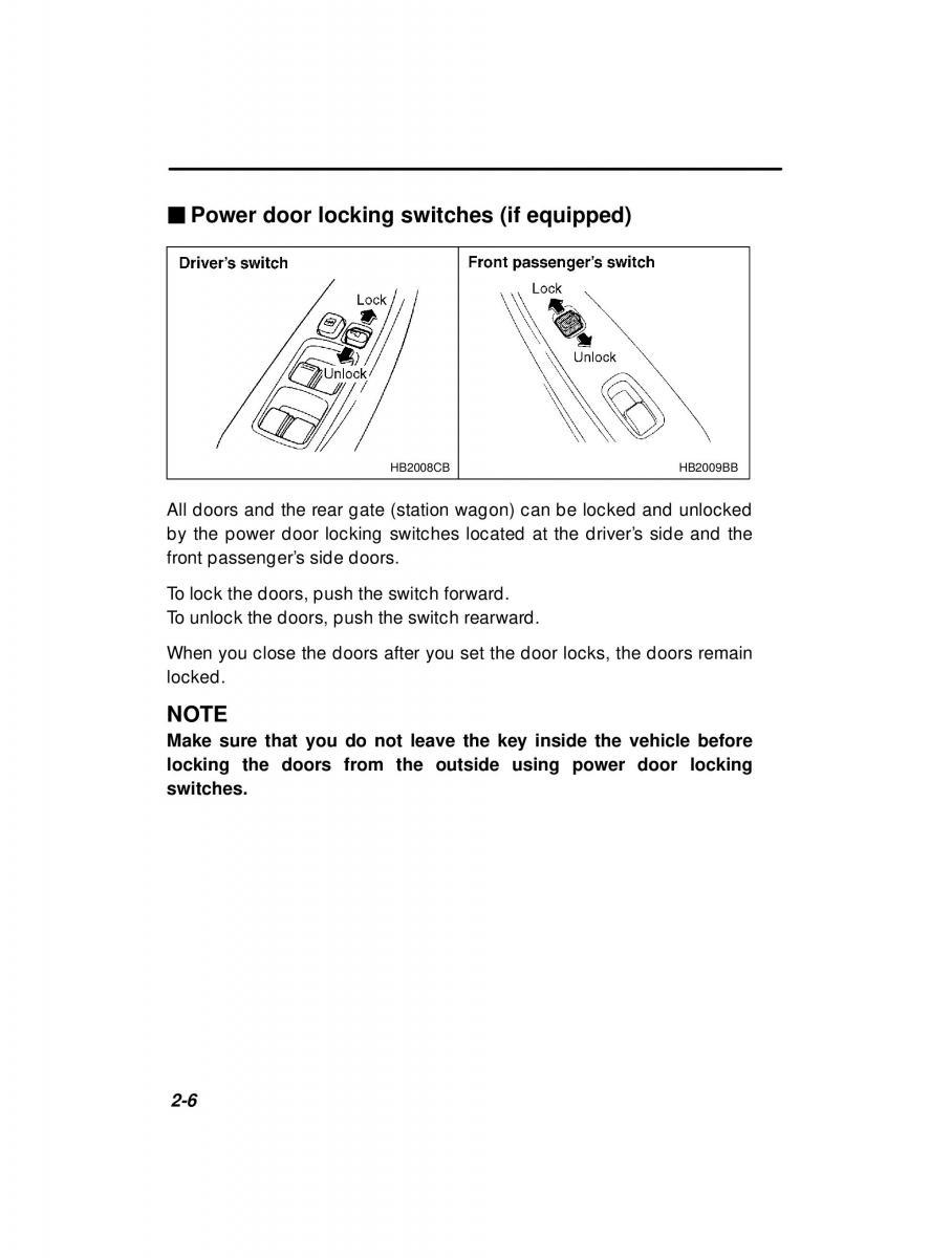 manual  Subaru Outback Legacy owners manual / page 96