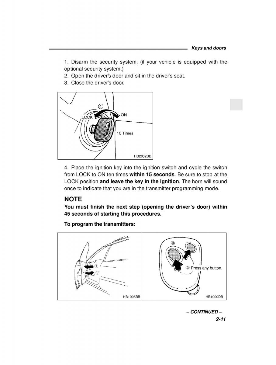 manual  Subaru Outback Legacy owners manual / page 101