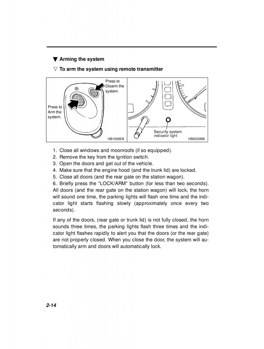 manual  Subaru Outback Legacy owners manual / page 104