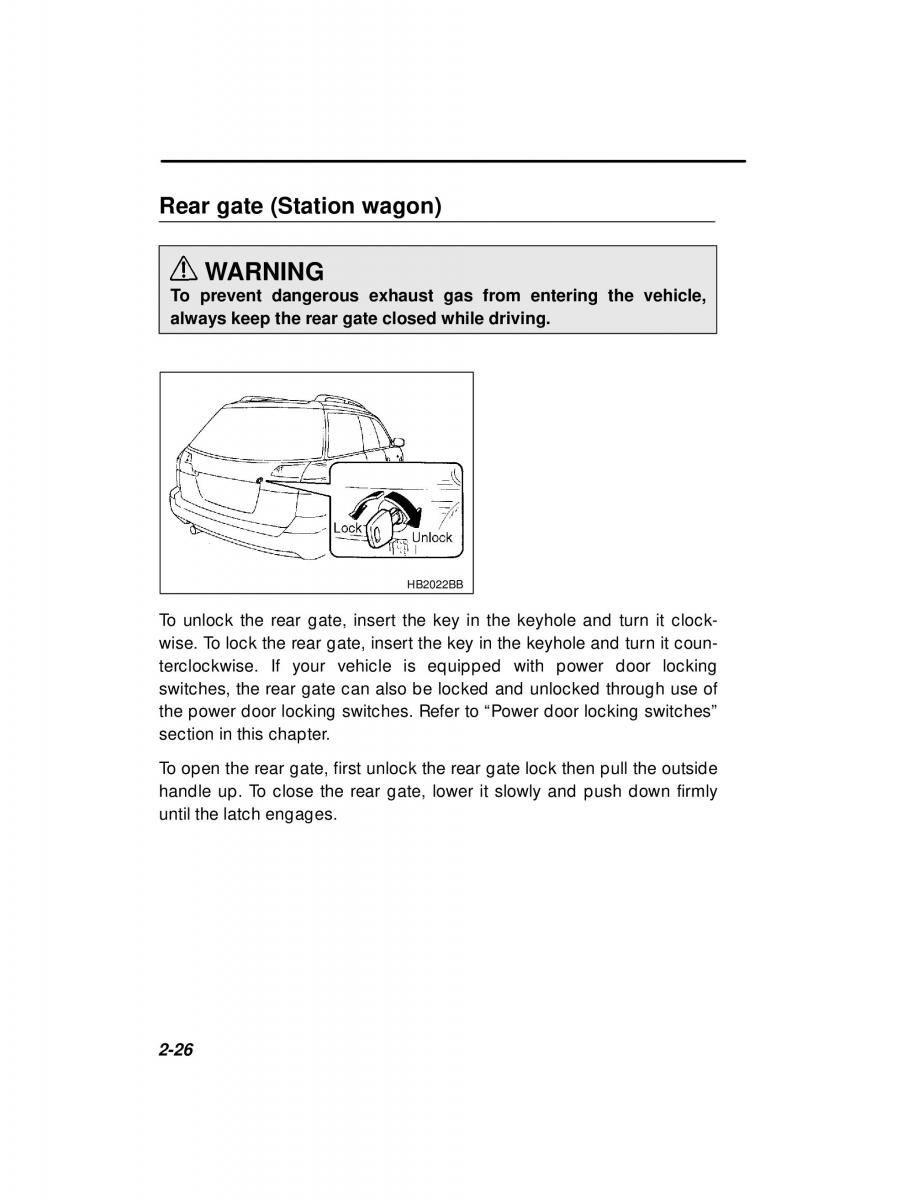 manual  Subaru Outback Legacy owners manual / page 116