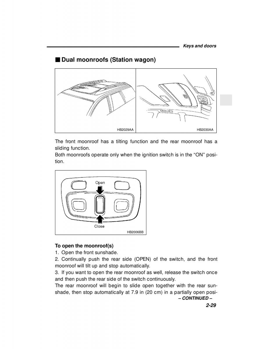 Subaru Outback Legacy owners manual / page 119