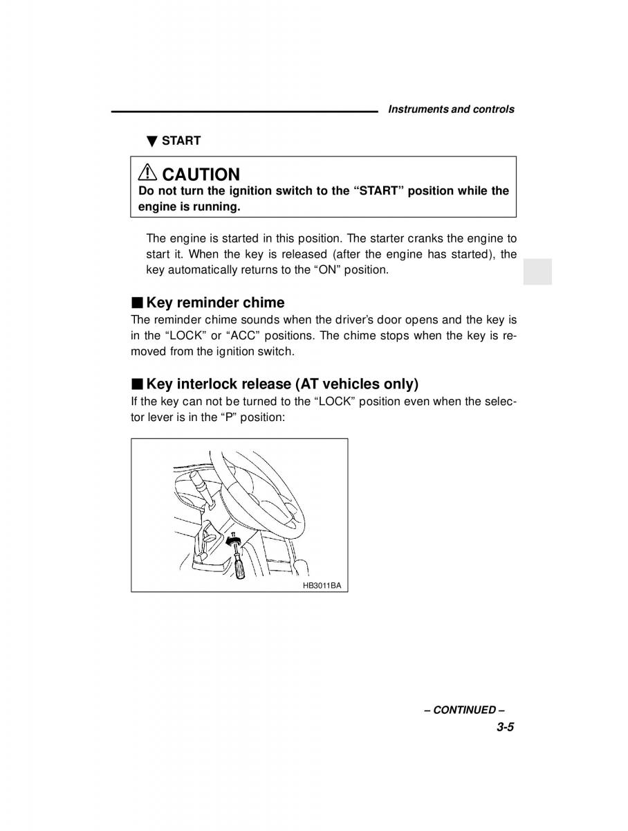 manual  Subaru Outback Legacy owners manual / page 126