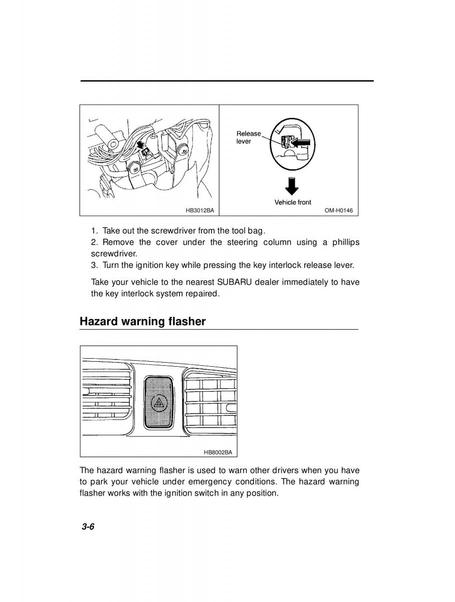 Subaru Outback Legacy owners manual / page 127