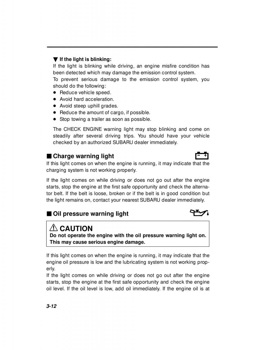 manual  Subaru Outback Legacy owners manual / page 133