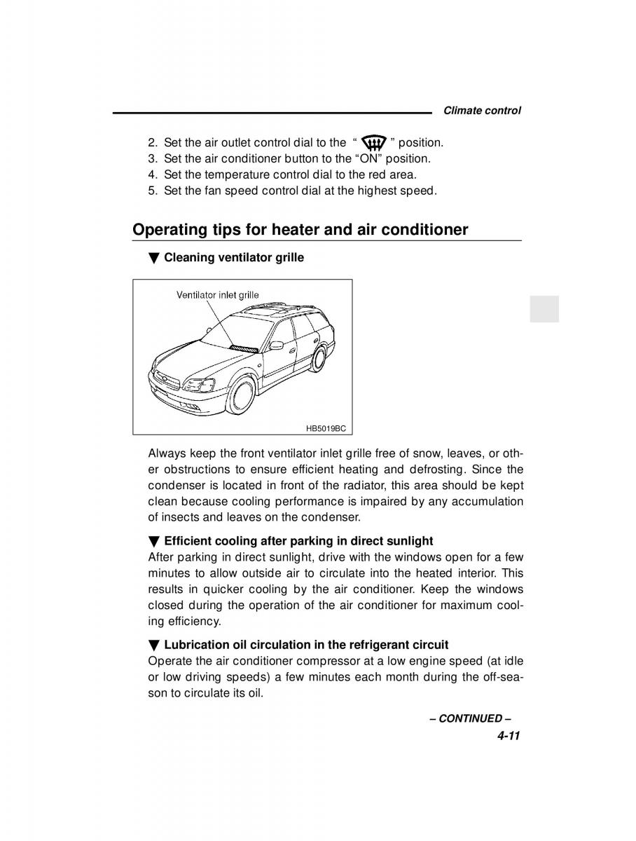 manual  Subaru Outback Legacy owners manual / page 167