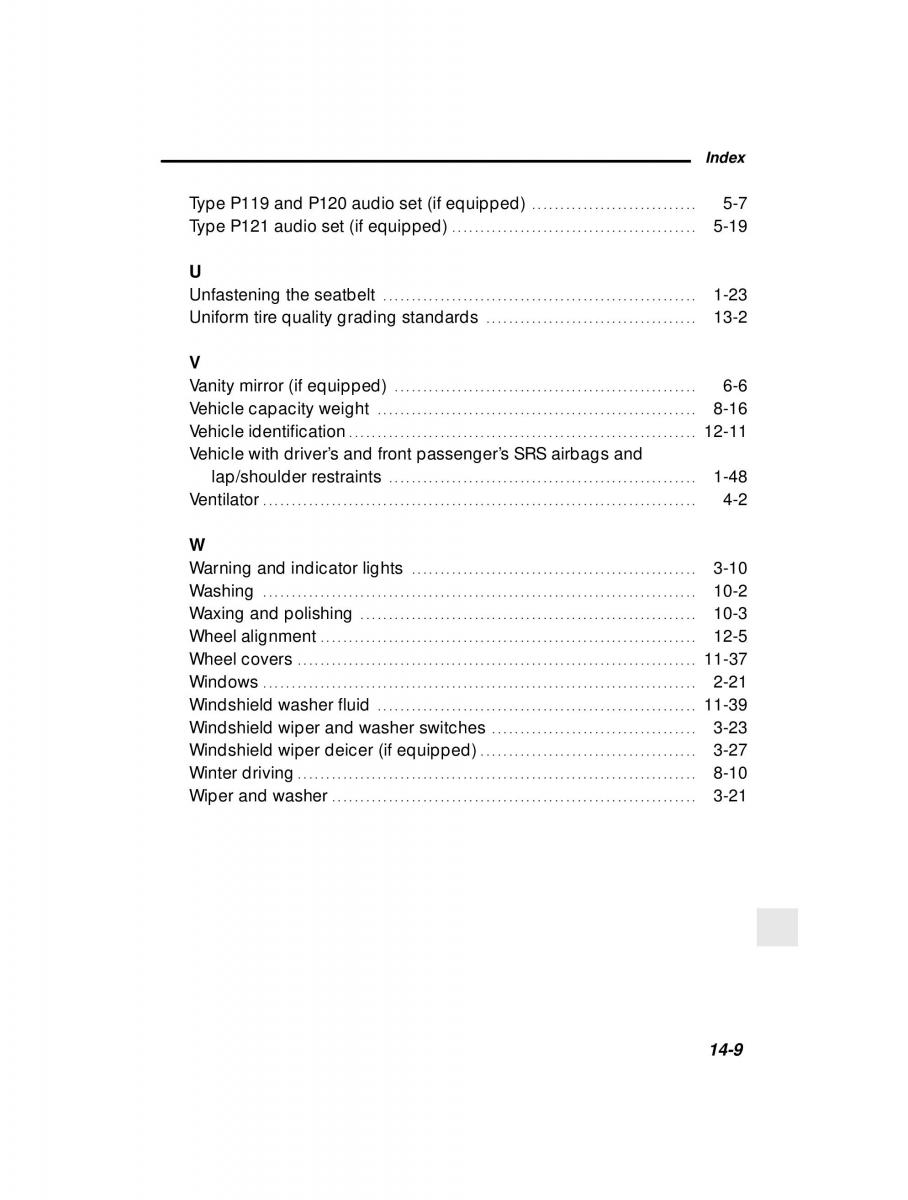 manual  Subaru Outback Legacy owners manual / page 18