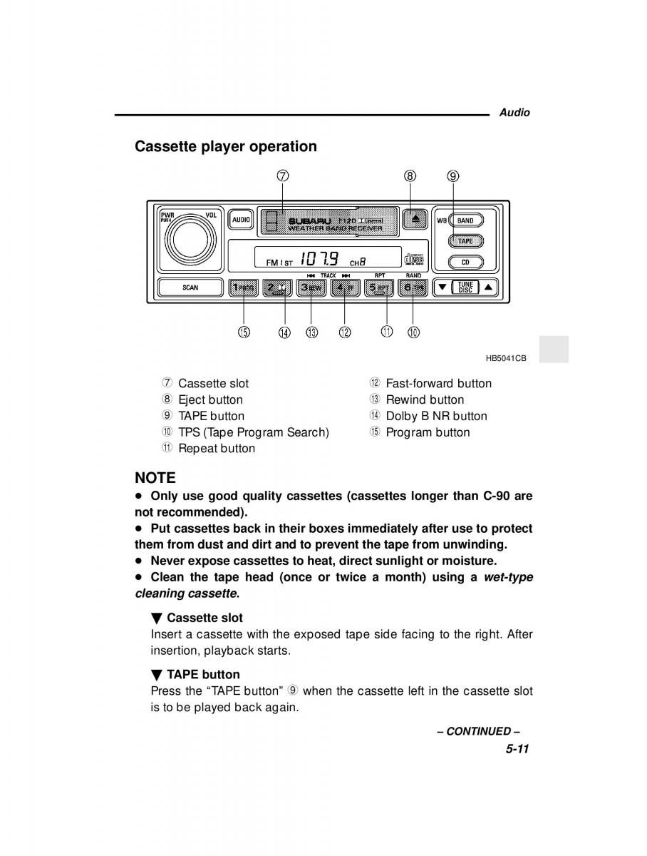 manual  Subaru Outback Legacy owners manual / page 180