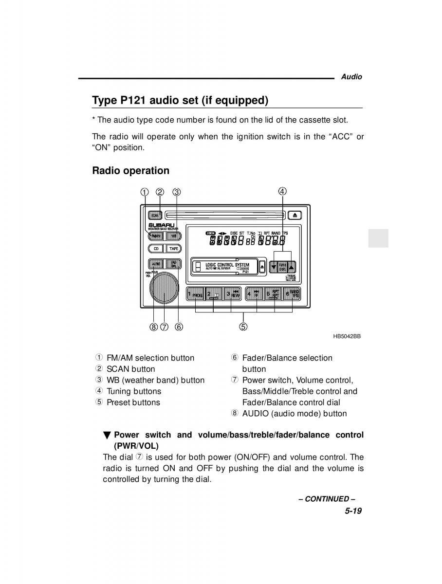 manual  Subaru Outback Legacy owners manual / page 188