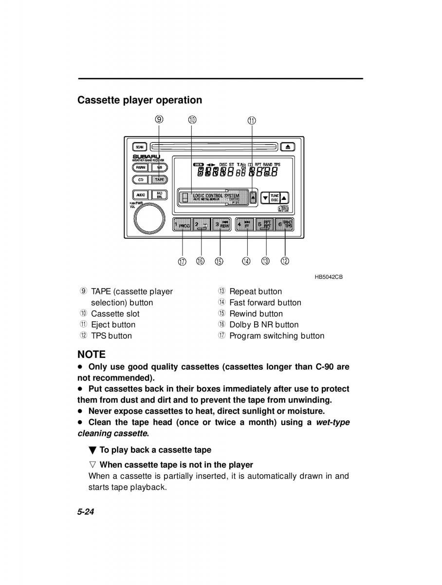 manual  Subaru Outback Legacy owners manual / page 193