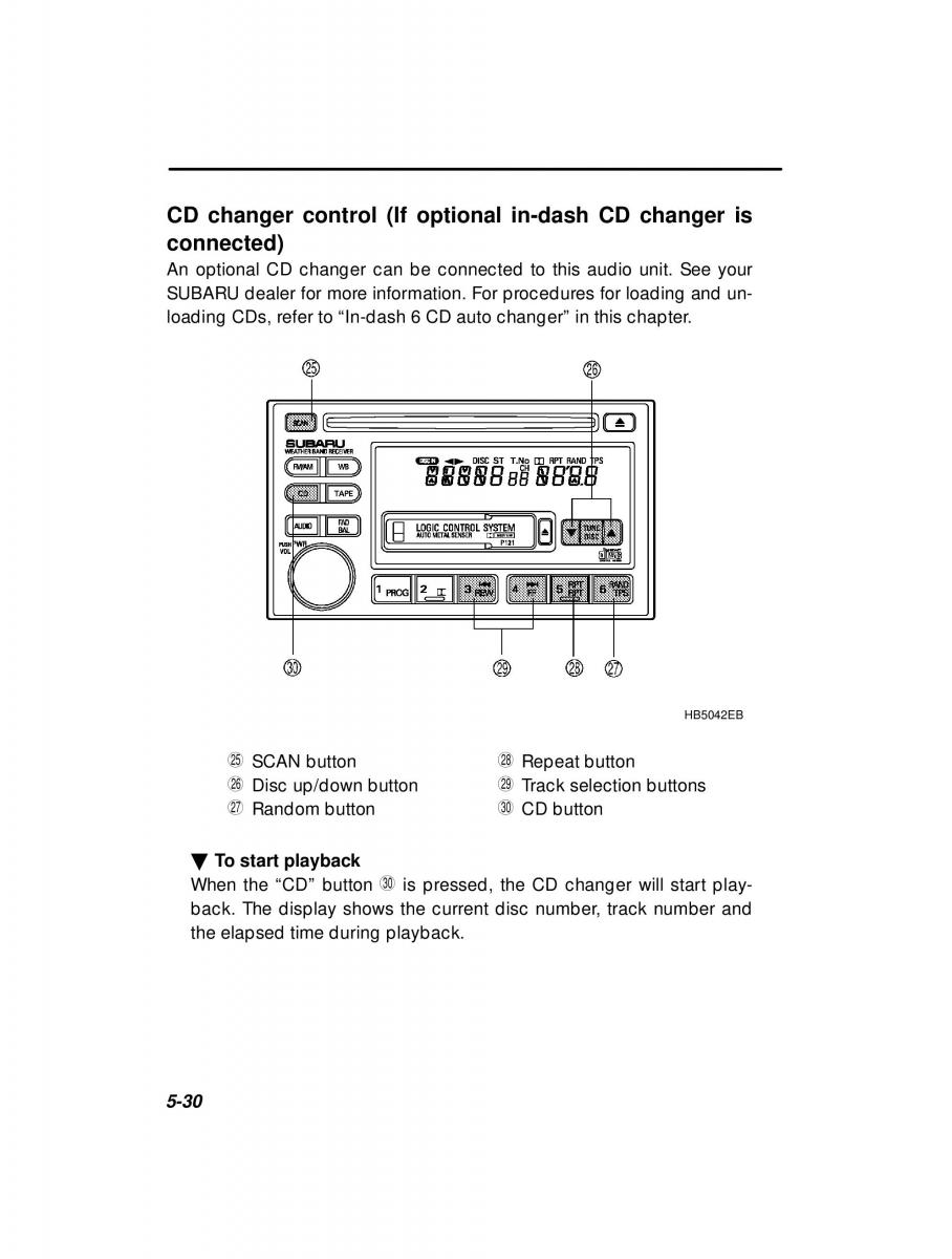 Subaru Outback Legacy owners manual / page 199