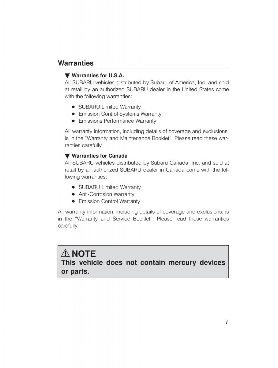 manual  Subaru Outback Legacy owners manual / page 20