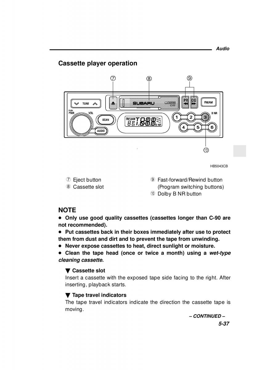 manual  Subaru Outback Legacy owners manual / page 206