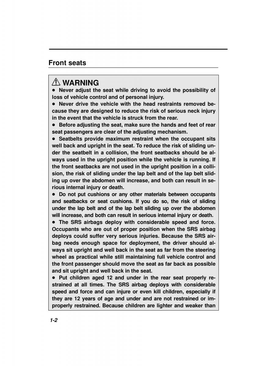 manual  Subaru Outback Legacy owners manual / page 22