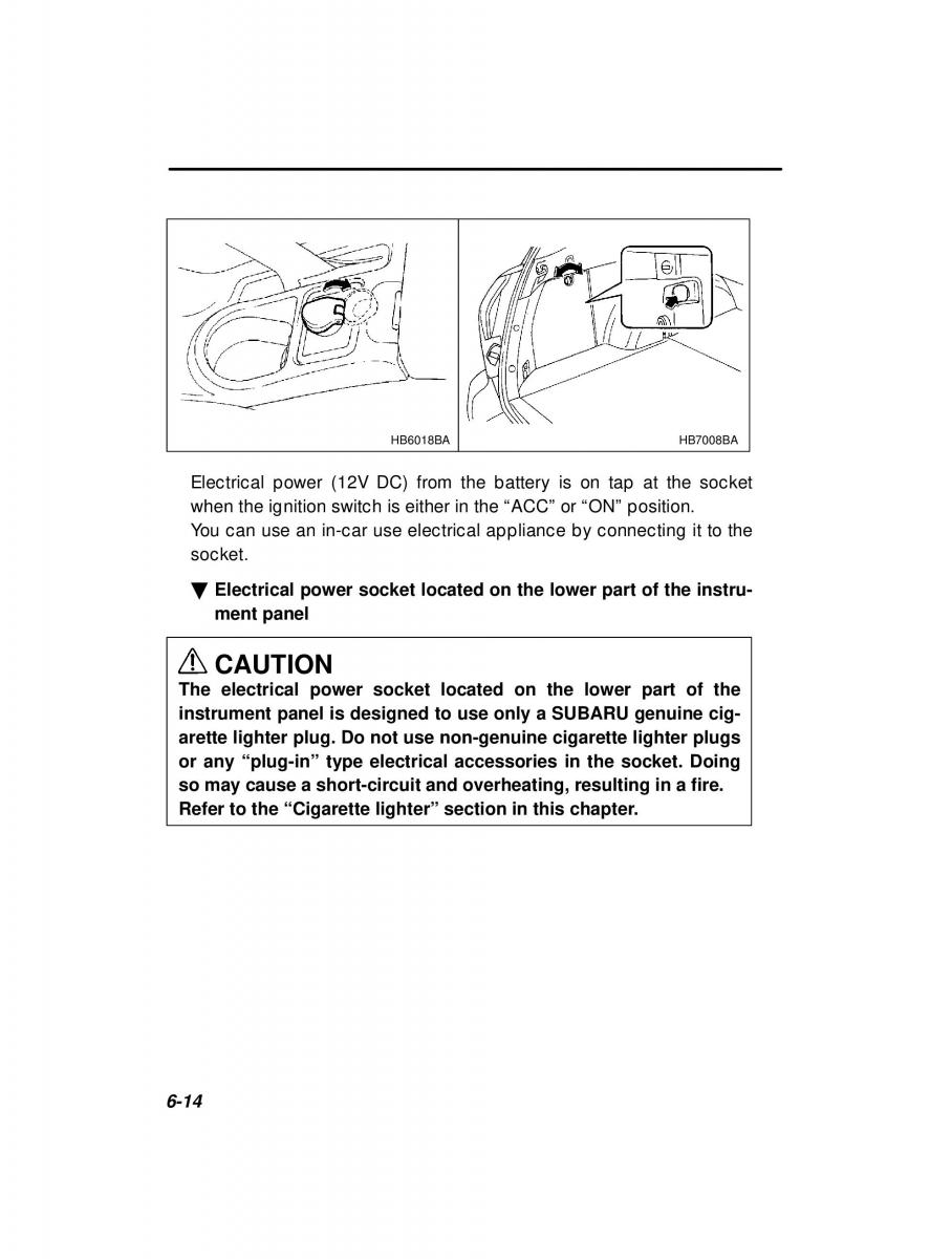 manual  Subaru Outback Legacy owners manual / page 230