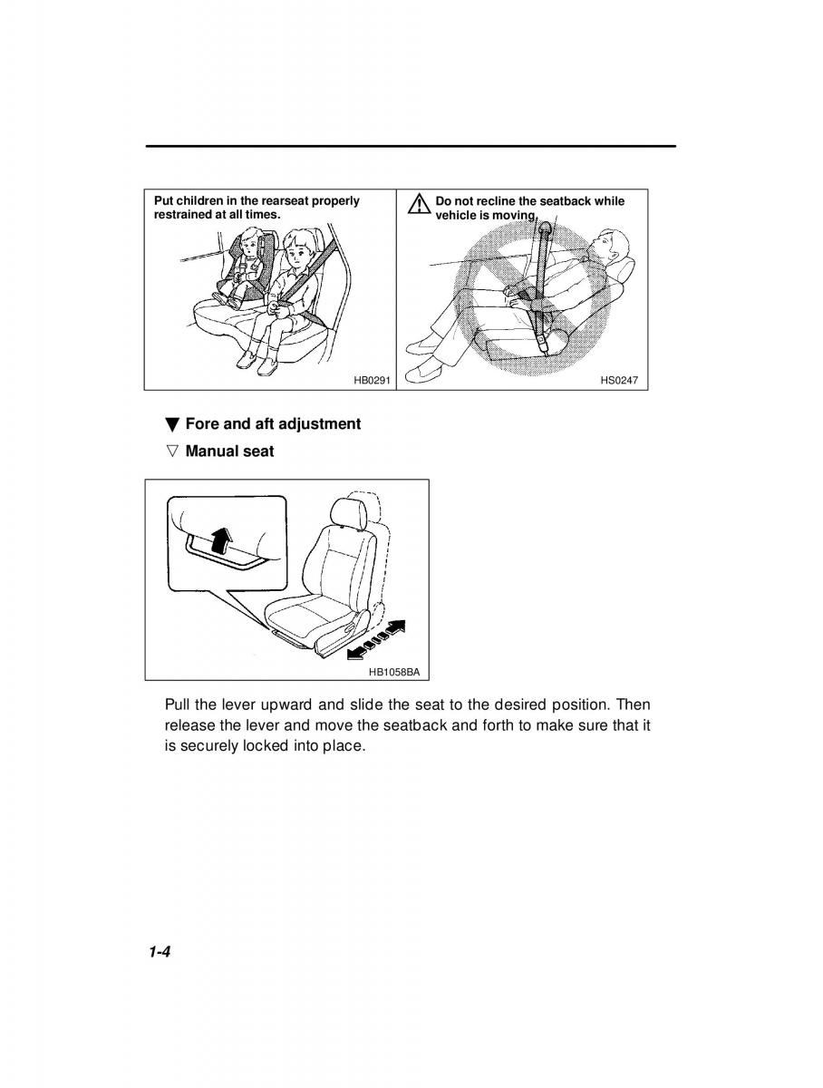 manual  Subaru Outback Legacy owners manual / page 24