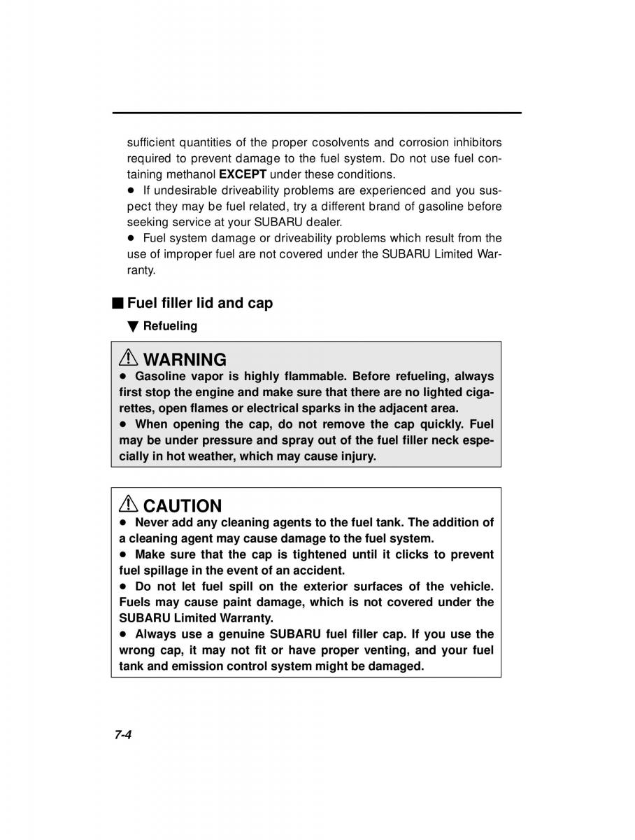 manual  Subaru Outback Legacy owners manual / page 241