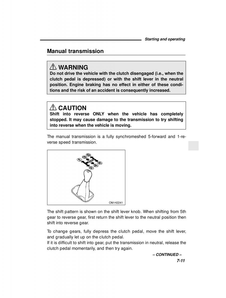 manual  Subaru Outback Legacy owners manual / page 248