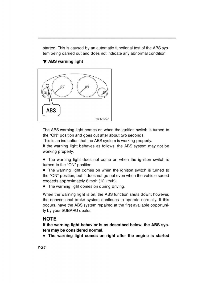 manual  Subaru Outback Legacy owners manual / page 261