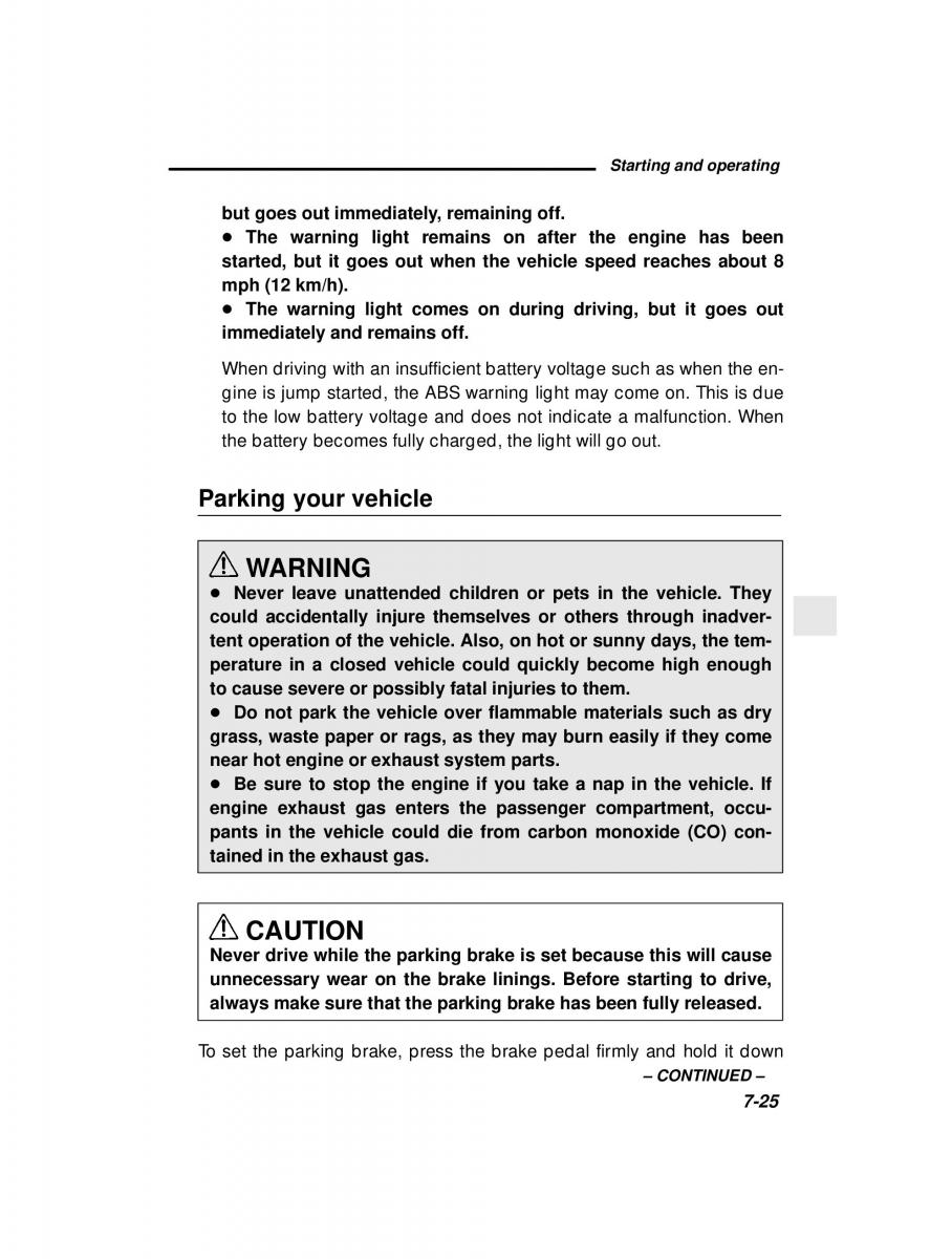 manual  Subaru Outback Legacy owners manual / page 262