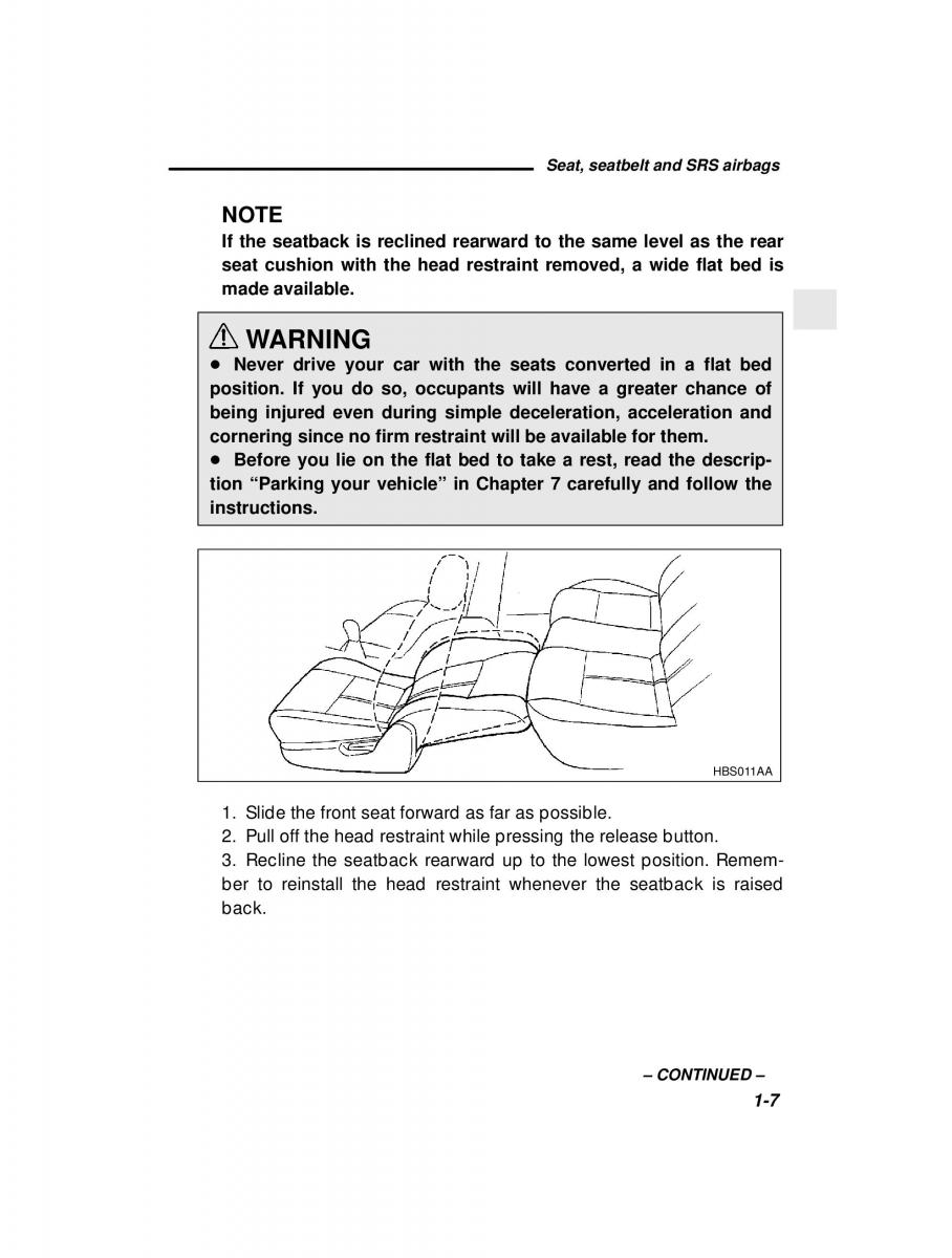 manual  Subaru Outback Legacy owners manual / page 27