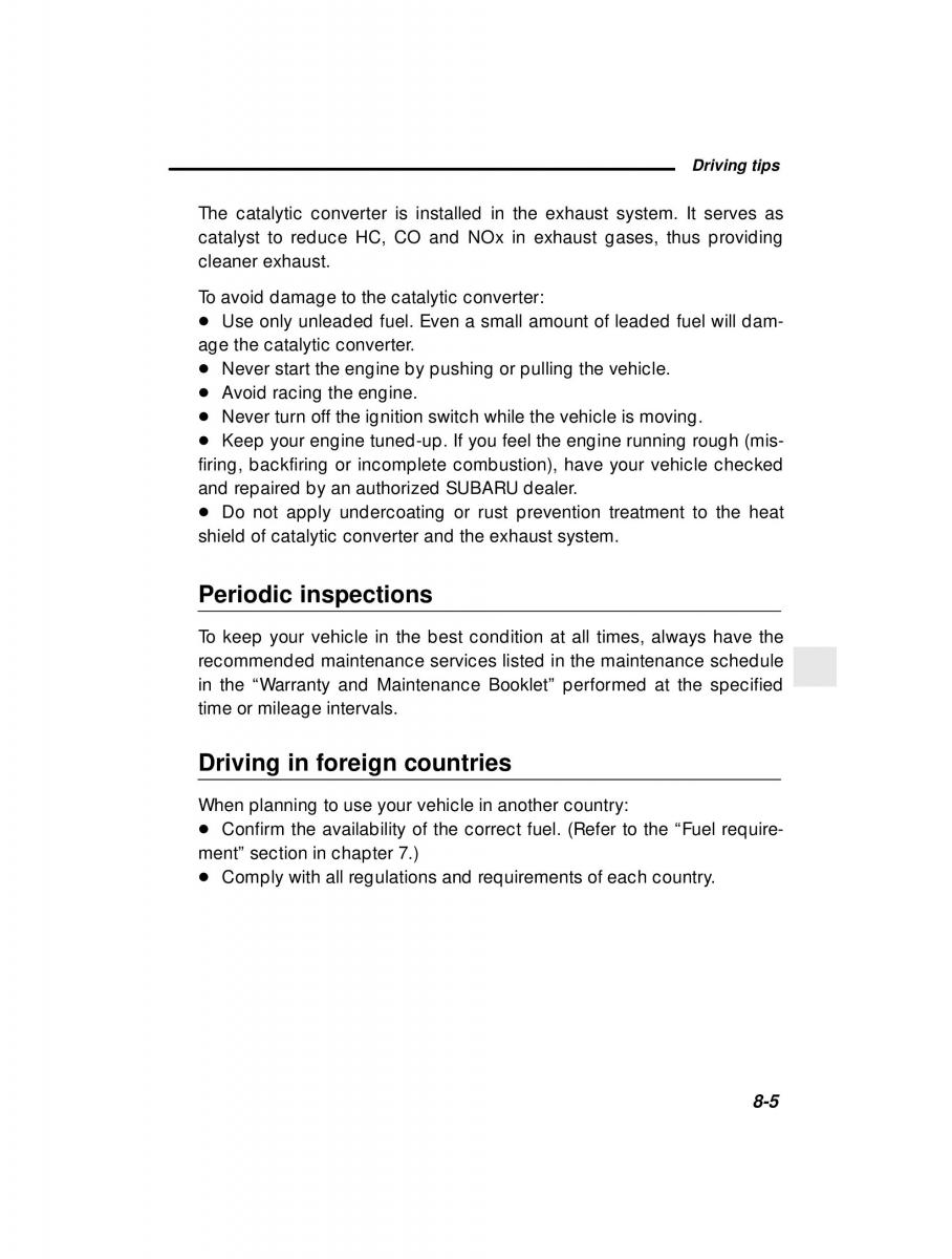 manual  Subaru Outback Legacy owners manual / page 271